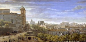 Trinità dei Monti, Rome door Gaspar van Wittel